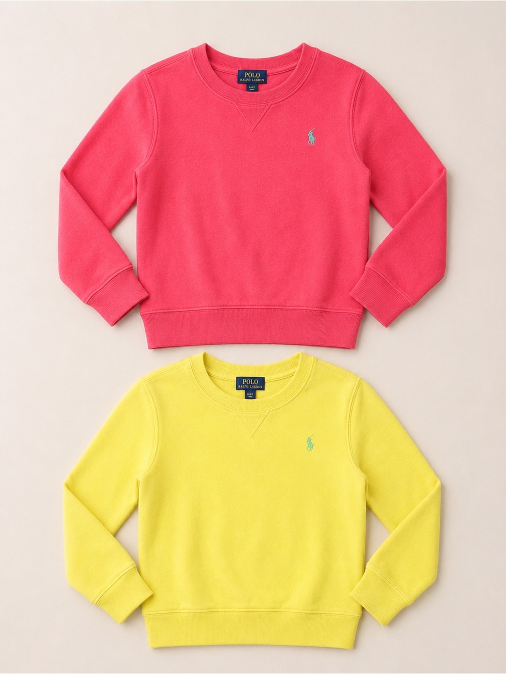 Polo by Ralph Lauren Kids Pink & Yellow Crewneck Sweatshirts
